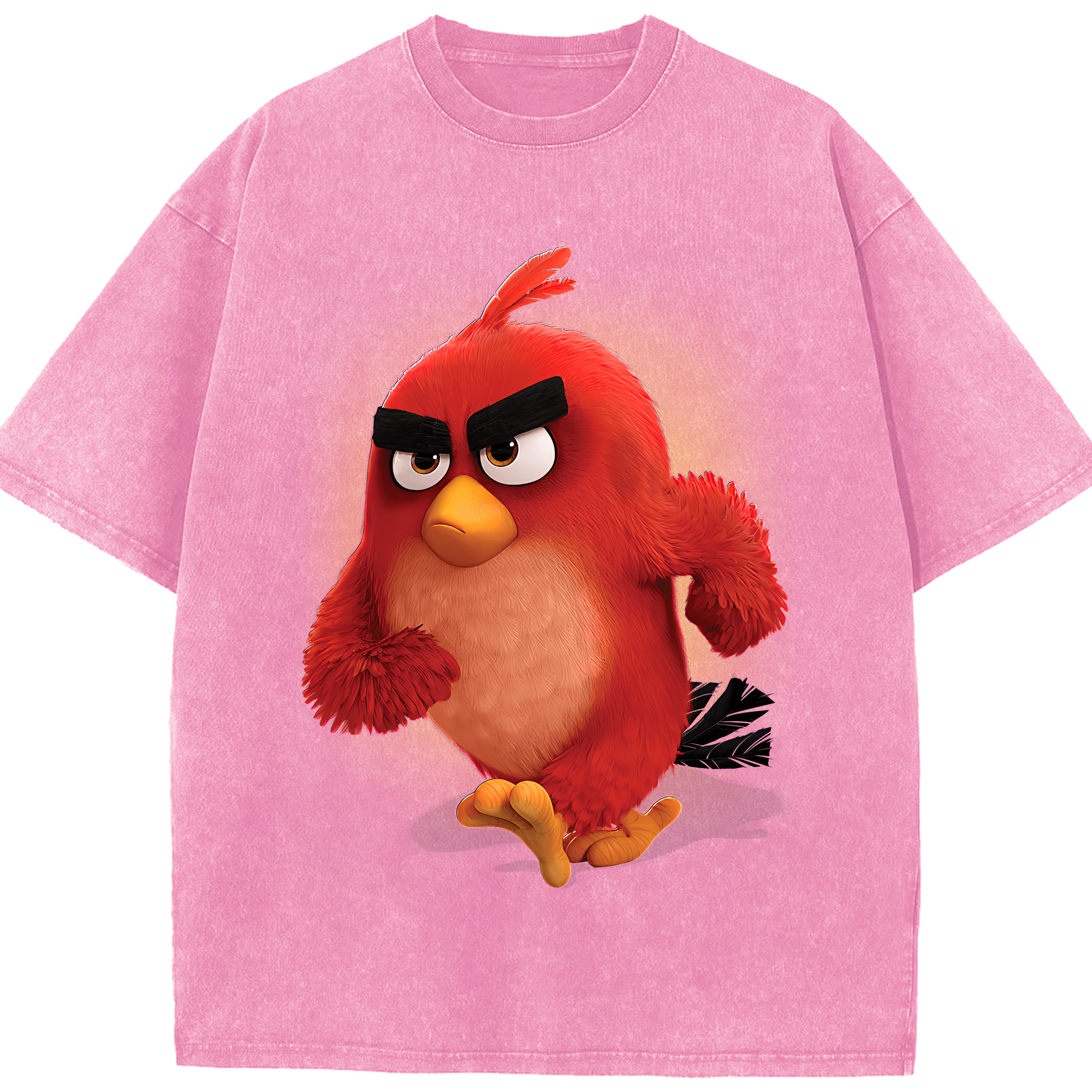 （画像用） Angry Birds アングリーバード 綿100% ヴィンテージ風 半袖Tシャツ（フロントプリント）